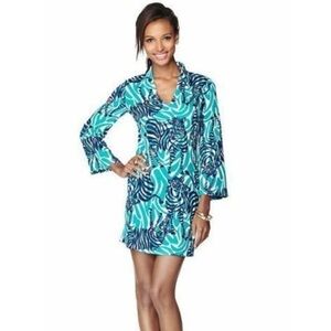 Lilly Pulitzer Devina Dress Bright Navy Im Game Small 0 #5292